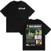 Debi Tirar Mas Fotos DTMF Print T-shirt Rapper Bad Bunny Album Cover Graphic T Shirt Men Women High Quality Casual Cotton Tshirt