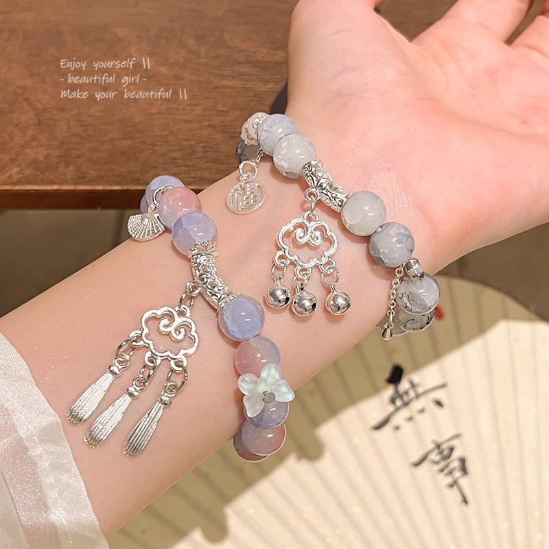 Chinesisches Mittelalterliches Ruyi-Schloss Perlenarmband - Vielseitiger und eleganter Fu-Glücksbringer