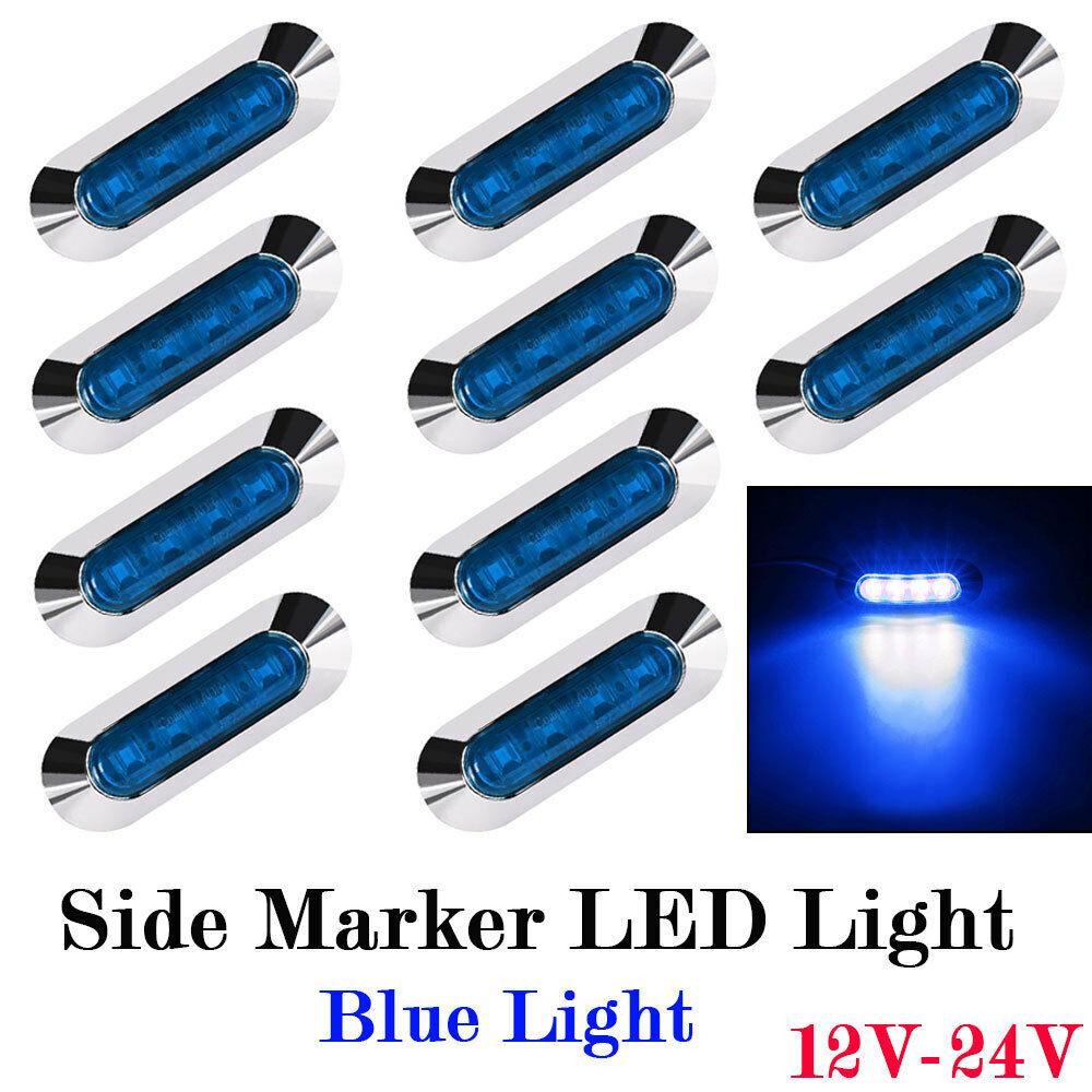 10PCS Amber 12-24V Car Side Mark Lamp for Lorry Truck Bus Trailer Warning Clearance Light Universal 4LED Truck Turn Signal Light
