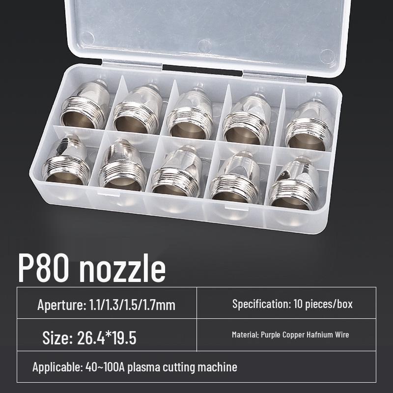 Jasic P80 Plasmaschneider Düse Elektrode mit LGK100/120 Brennerhaube und Zubehör