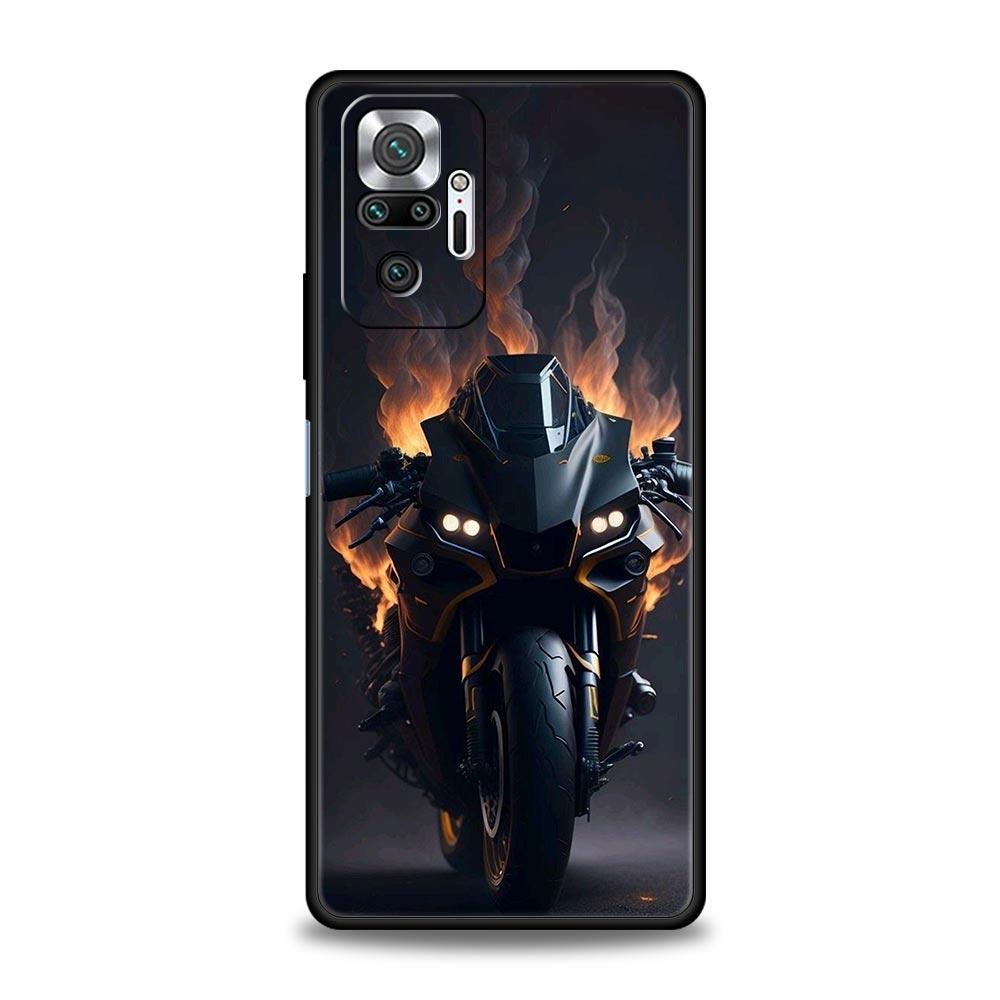 Moto Cross Motorcycle Sports Phone Case For Xiaomi Redmi Note 14 13 5G 10 11 12 Pro Plus 4G 14C 13C 12C 10C Black Cover