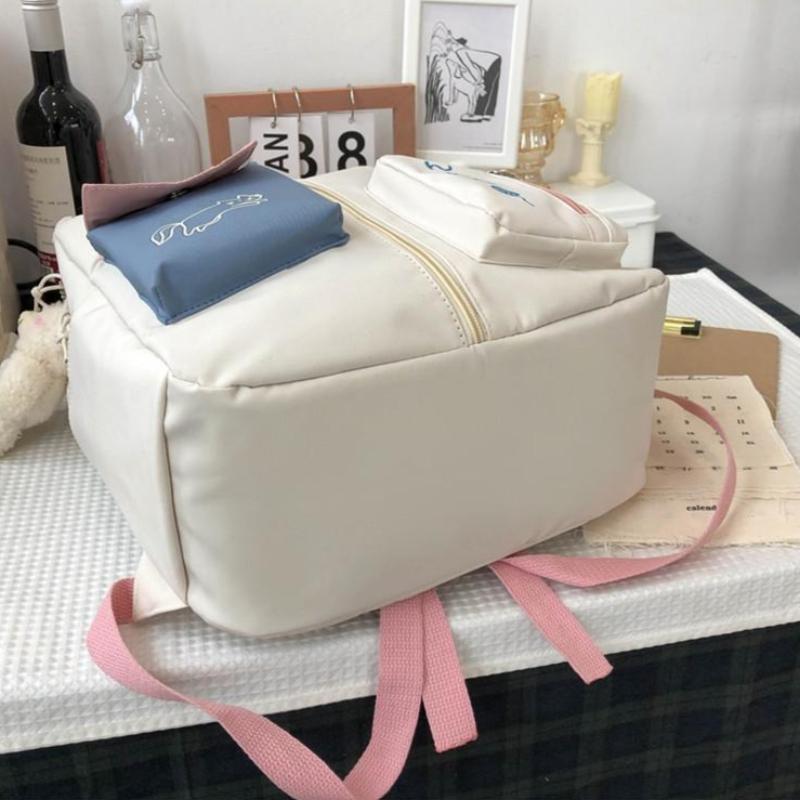 Cute Cat Print Backpack for Girls Large Capacity Student School Bag Leisure Travel Multi Functional Backpack Portable Boy Schoolbag