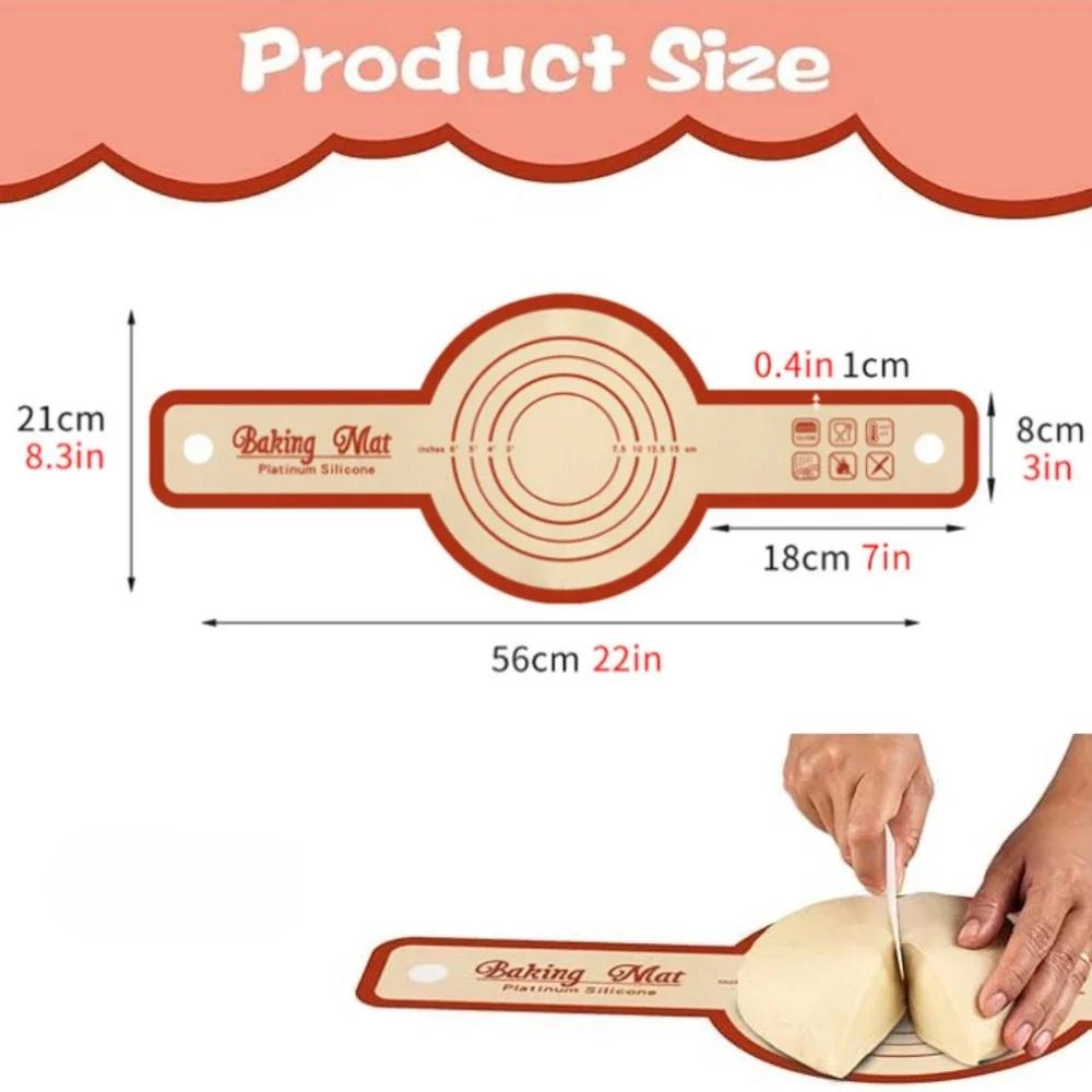 Tappetino da Forno in Silicone, Tappetino per Impastare, Telo per Pane con Manici Lunghi, Tappetino Antiaderente per Impasto, Impastatrice per Pizza e Torta, Utensili da Cucina, Teglie