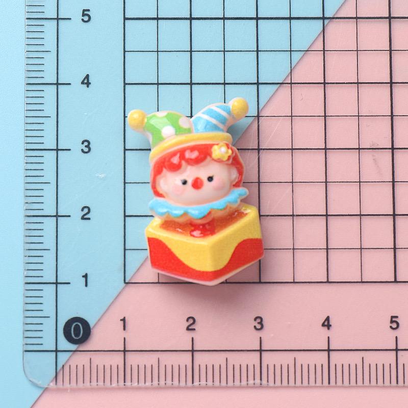 10Pcs New Cute Cartoon Circus Magician, Sea Lion, Clown Series Flat Back Ornament Jewelry Bows Accessories
