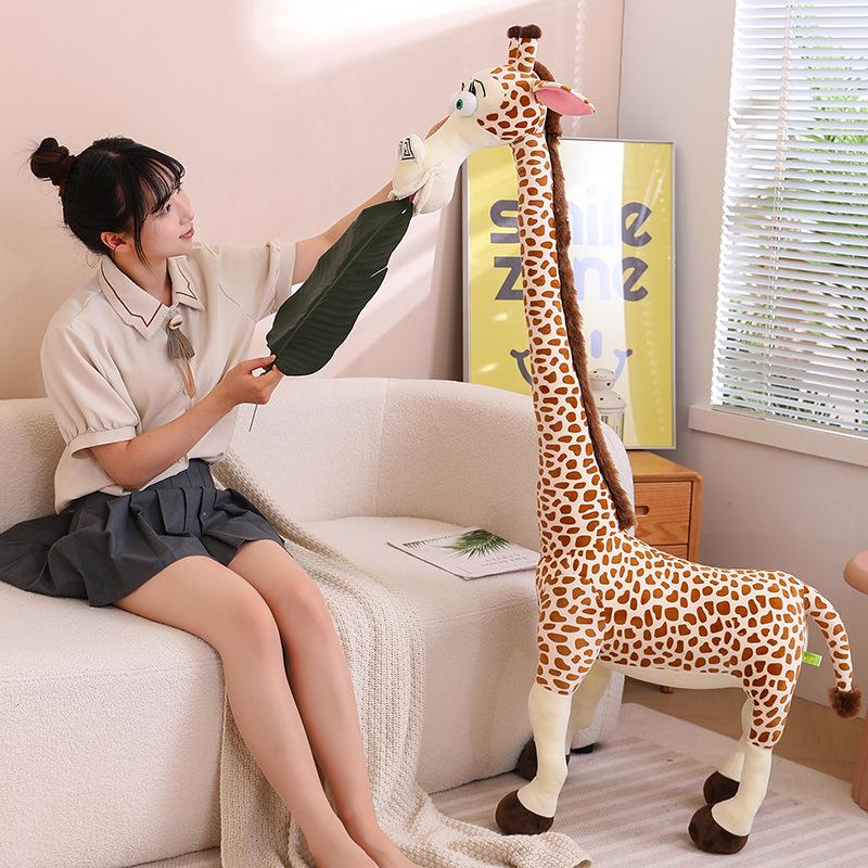 Posable Large Giraffe Plush Toy - Rideable Living Room Decoration Ornament