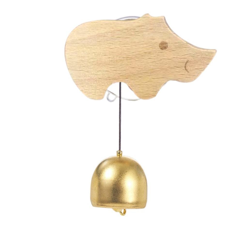 Brass Collision Bell Wooden Door Bell Delightful Sound Suction Cup Shopkeepers Windbell Decorative Easy Installation