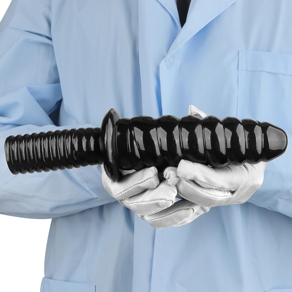 Handle Masturbator Black PVC Dildo Butt Plug Fisting Sex Toy Strap On Penis Big Dick BDSM