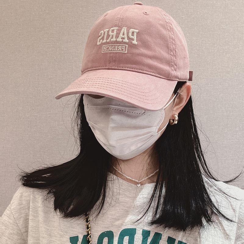 

New~ Dry Rose Pink Baseball Cap Casual Dome Bent Cap Cap Spring Summer Adjustable