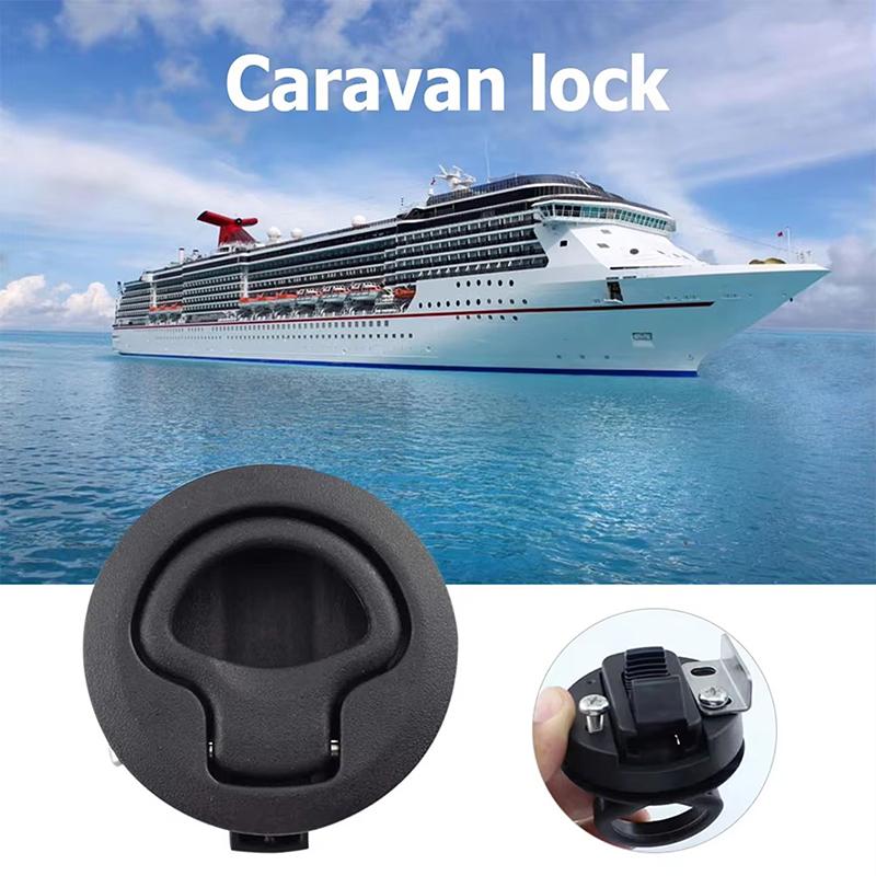 1Pc Round Flush Pull Slam Latch Cabin Flush Door Locker Mount Lift Pull Handle For Rv Yacht Marine Boat Deck Hatches Accessories