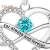 Heart Necklace for Women Romantic I Love You Forever Cubic Zirconia Heart Pendant Necklace for Valentine's Day Anniversary Gift
