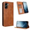 Flip-Hüllen für OPPO A6X Lederhülle [Flip Vintage Leder] Stoßfest Langlebig Retro Handyhülle