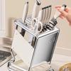 Stainless Steel Cutter Holder Drain Tray Multifunctional Tool Storage Rack Anti-slip Stable Chopstick Bucket Kitchenware