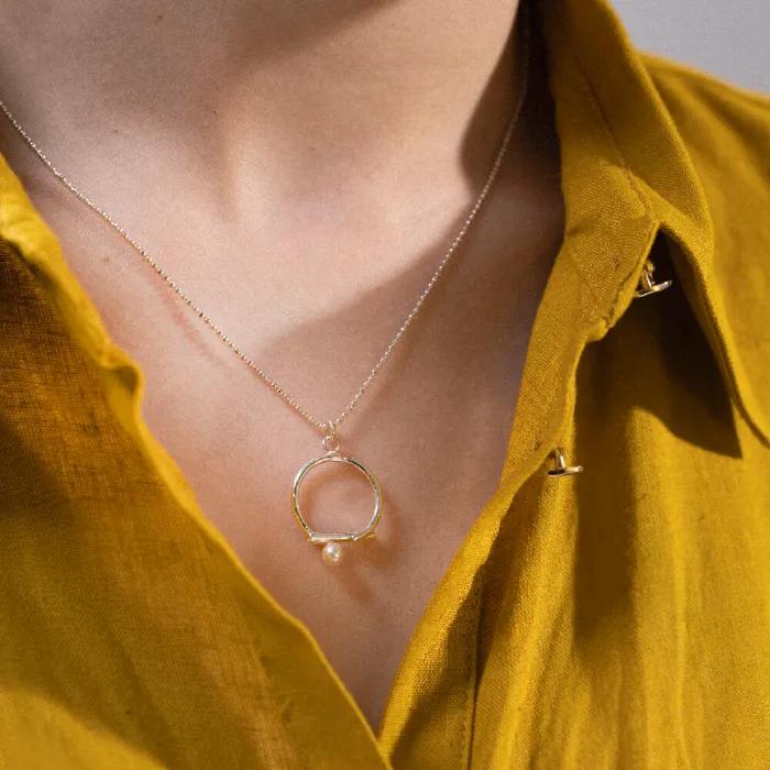 ROUÉ pearl necklace silver