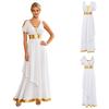 Costum Femei Grecia Antică Halloween Rochie Toga Asimetrică Mânecă Scurtă Umeri Dezgoliți Tunica pentru Petrecere Tematică Rugăciune Adorare