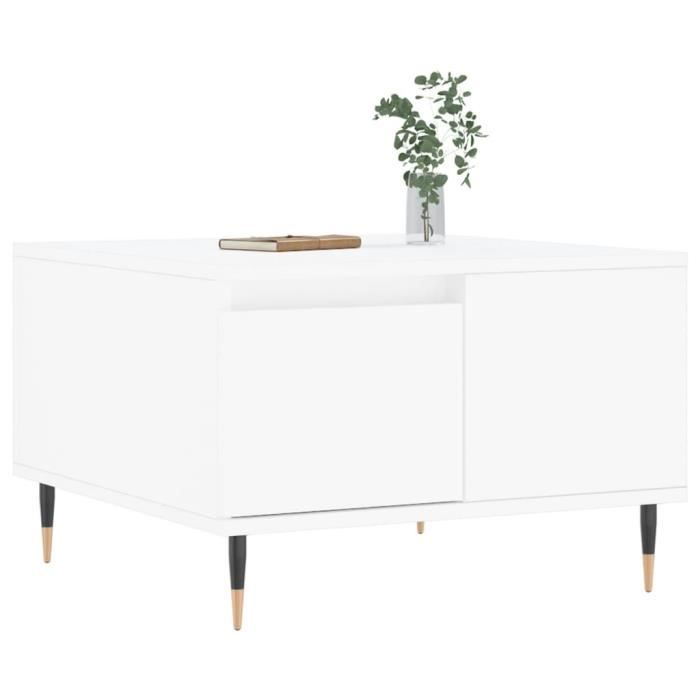 VidaXL Table basse blanc 55x55x36,5 cm bois d'ingénierie 830748