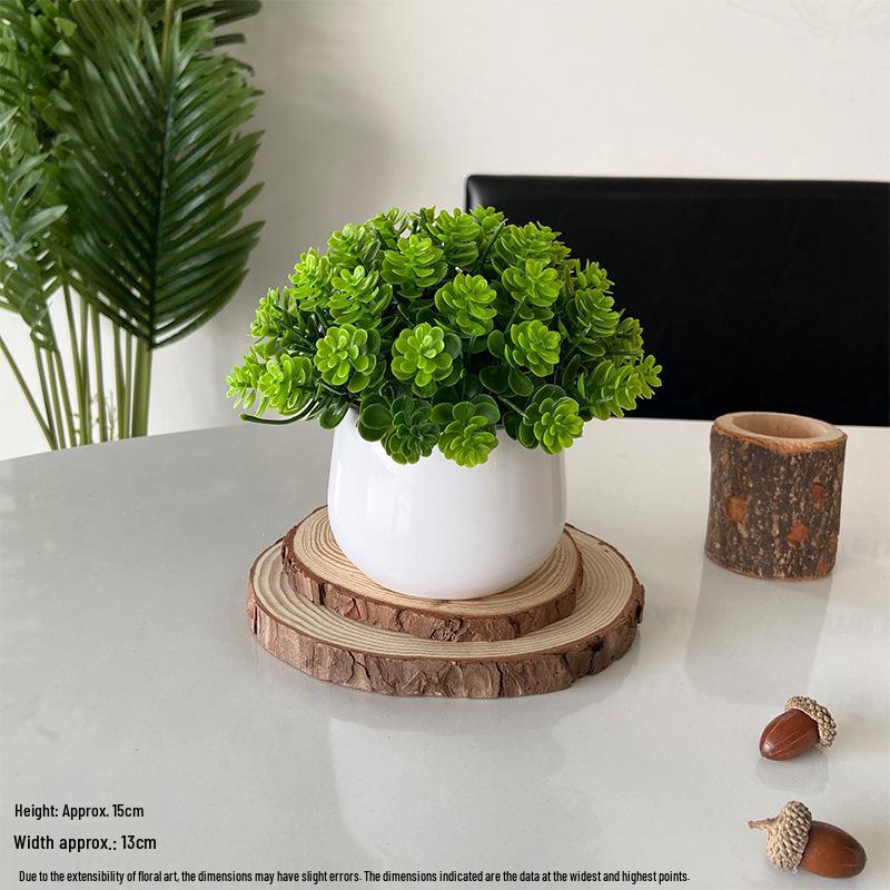 Artificial Bonsai Green Plants for Desk and Living Room Decoration