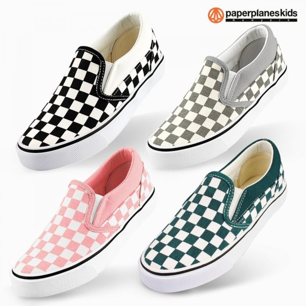 

[Бумажный самолетик Дети] Детские слипоны Классические клетчатые туфли Юниор painted/230