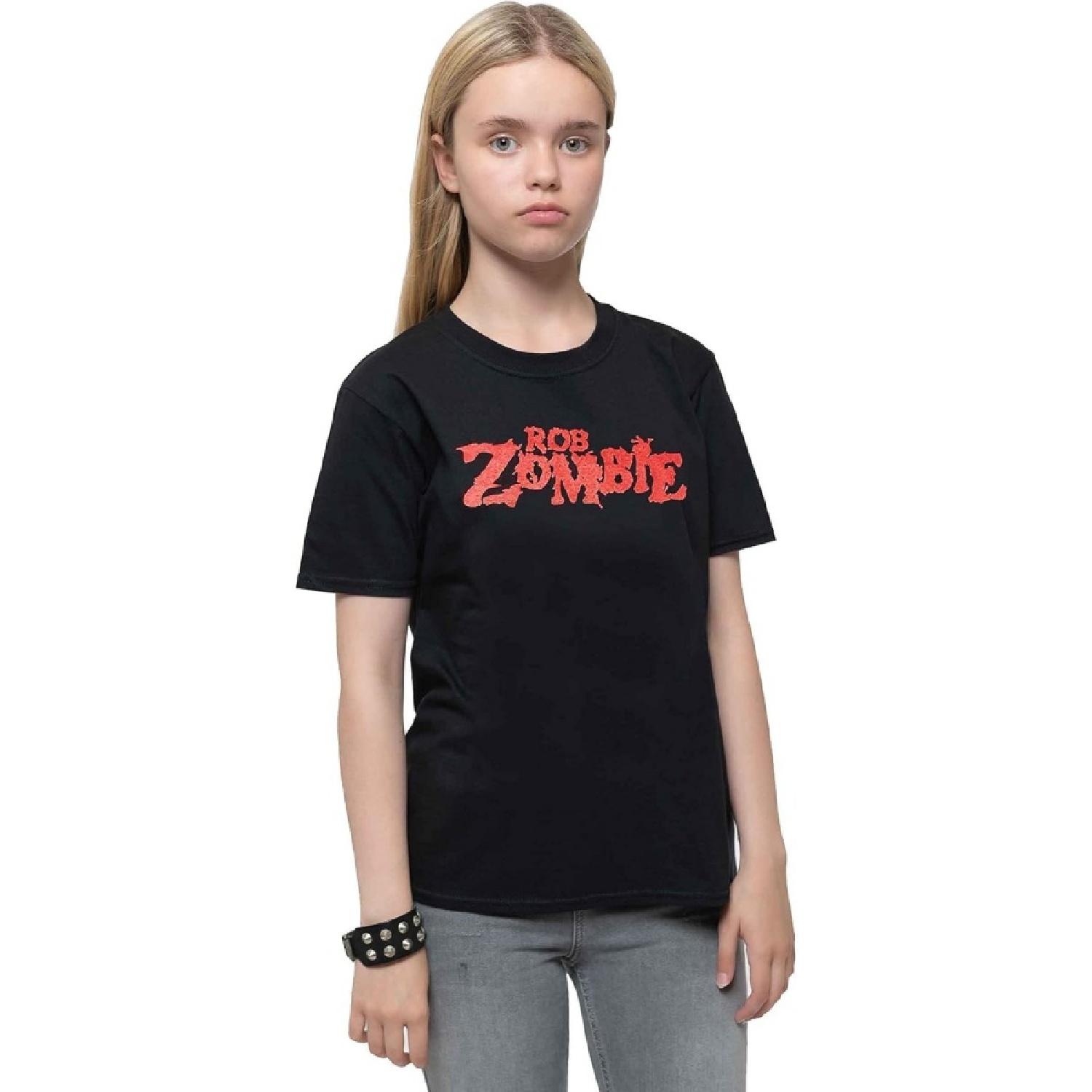 Rob Zombie Kids T Shirt Classic Red Logo New Official Black Ages 5-14 Yrs S