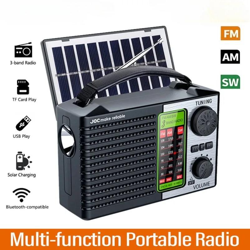 Portable Multi-function Radio FM AM SW Rechargeable USB TF Play Outdoor Solar Wireless Speaker Bluetooth
