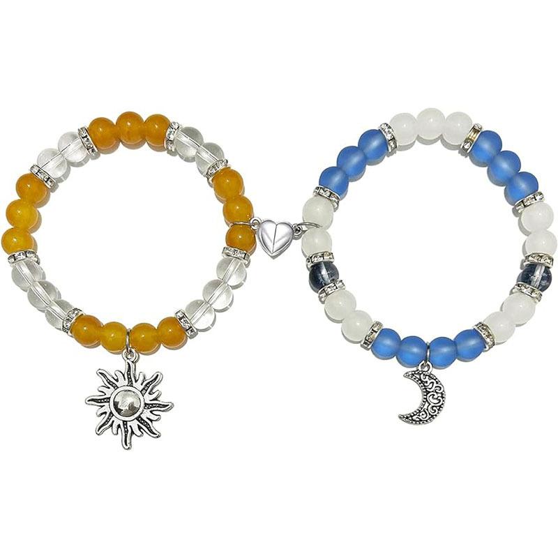 Spider Friendship Bracelets Matching Bracelets for Couple Best Friends Bff Magnet Heart Bracelets Goth Jewelry Gifts for Women