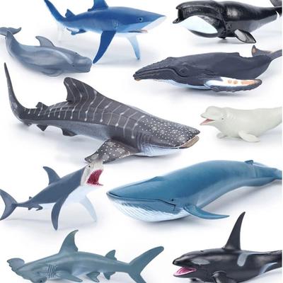 Geschenk Meerestiere Simulation Meeresleben PVC Tier Modell Wal Figuren Haifisch Pottwal Delfin Hammerhai Ozean Actionfiguren
