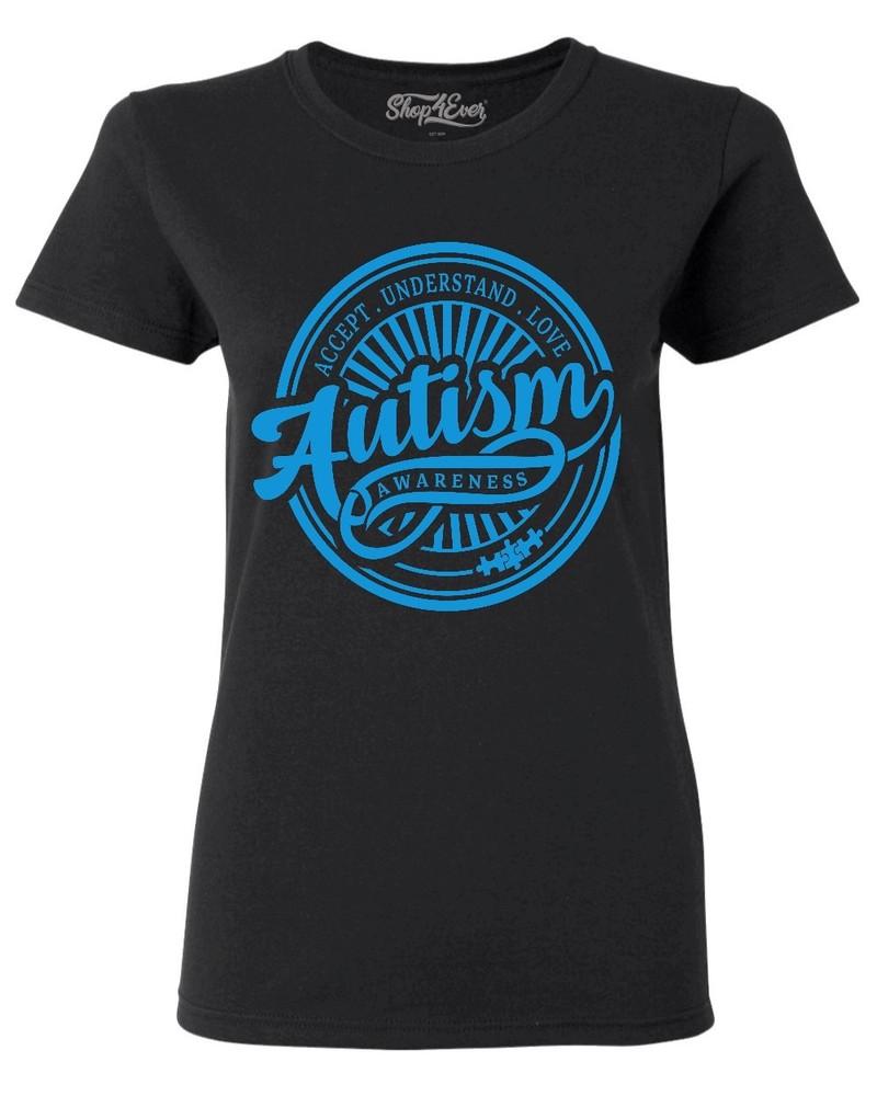 

Autism Awareness Blue Circle Women s T-Shirt Acccept Understand Love Shirts XL