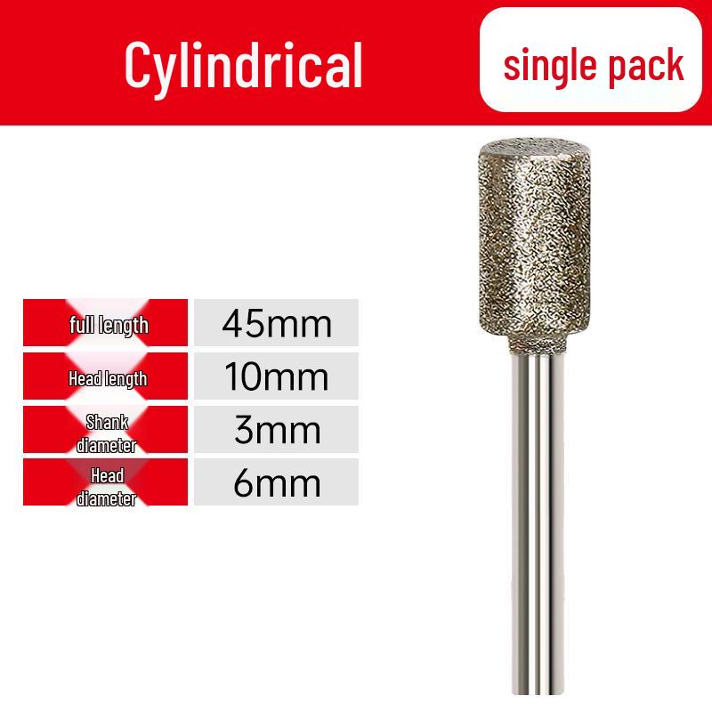 Emery Grinding Head for Metal and Jade Polishing, 3MM Electric Carving Tool.