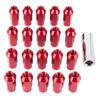 20Pcs 50mm Wheel Lug Hub Nuts Universal M12x1.5 Thread Aluminium Alloy W Mounting SocketRed