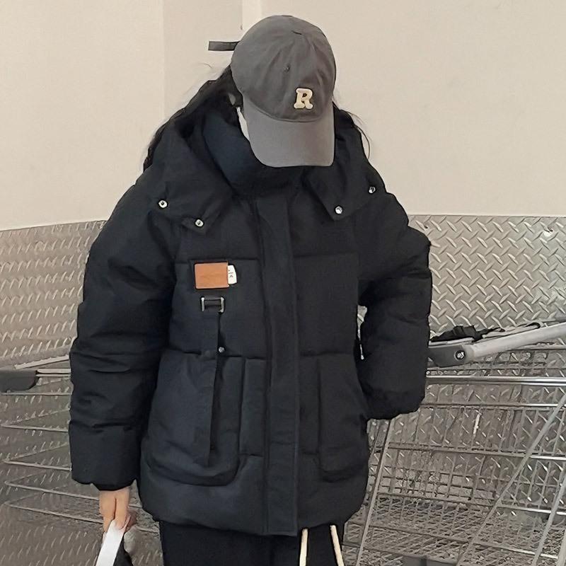 New Winter College Style Bread Cotton Coat for Women Short Korean Style Loose Cotton Jacket Hooded Student Cotton Coat Jacket Top