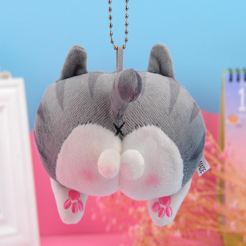 

Милый брелок в виде попки корги, мягкий плюшевый держатель для ключей от машины, детская плюшевая игрушка, женское украшение для сумки, шармы для сумки, декор для кошелька 9cm серый