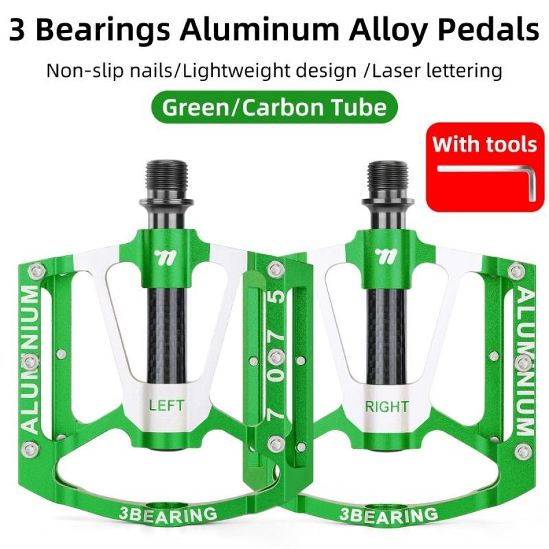 WEST BIKING Ultralight Bicycle Pedal CR-MO Axle 3 Bearings Bike Pedal Anti Slip Racing Pedal MTB Gravel Road Bike Accessories