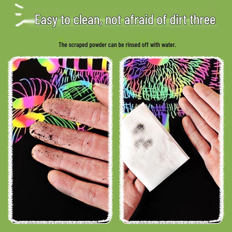 Children's Colorful Scratch Art Paper for Kindergarten & Elementary - A4, 16k, 4k, 8k Sizes