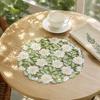 Thoughtful Gifts for Thanksgiving Lace Placemats Dining Table, Vintage Embroidered Hollow Floral Table Linens Mat, Round/Rectangle Vase Mat