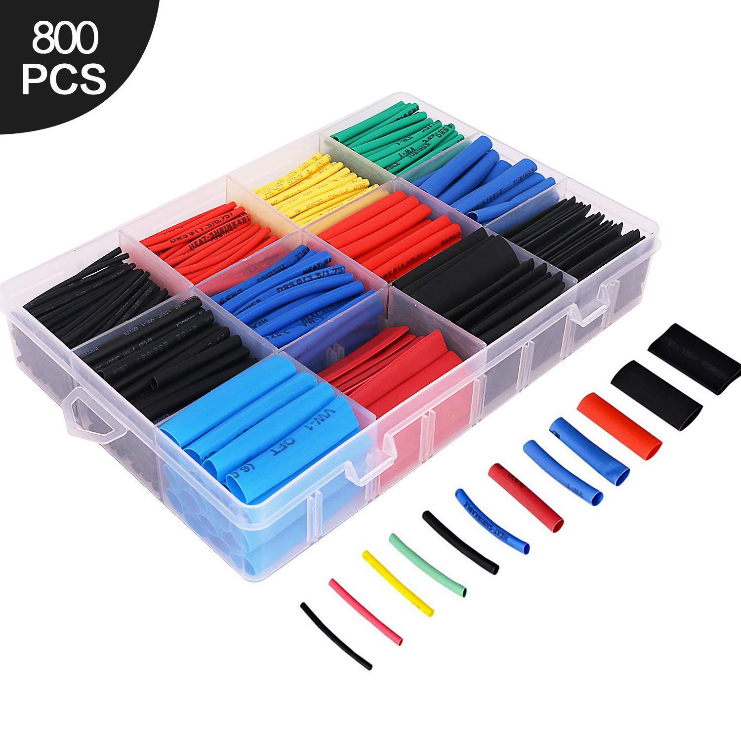 

800-Piece Colored PE Heat Shrink Tubing Set