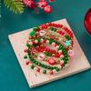 4Pcs/set Merry Christmas Tree Snowflake Bell Elk Colorful Crystal Beads Bracelet for Women Stacking Bracelets Party Jewelry Gift