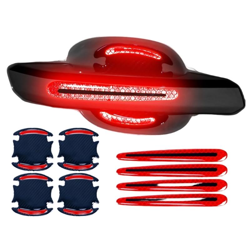 High Visibility Reflective Car Handle Protectors with Grip Texture Multipurpose Auto Door Handle 8pcs for Night Safety
