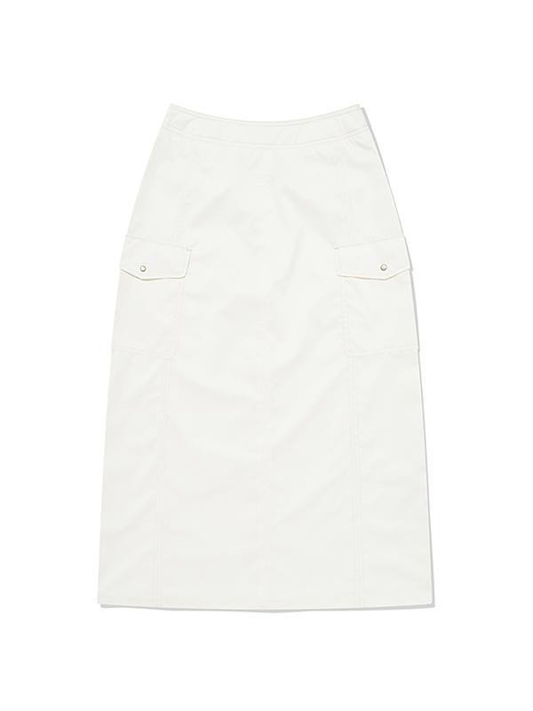 Kirsh Collection Soft Velvet Woven Long Skirt [White]