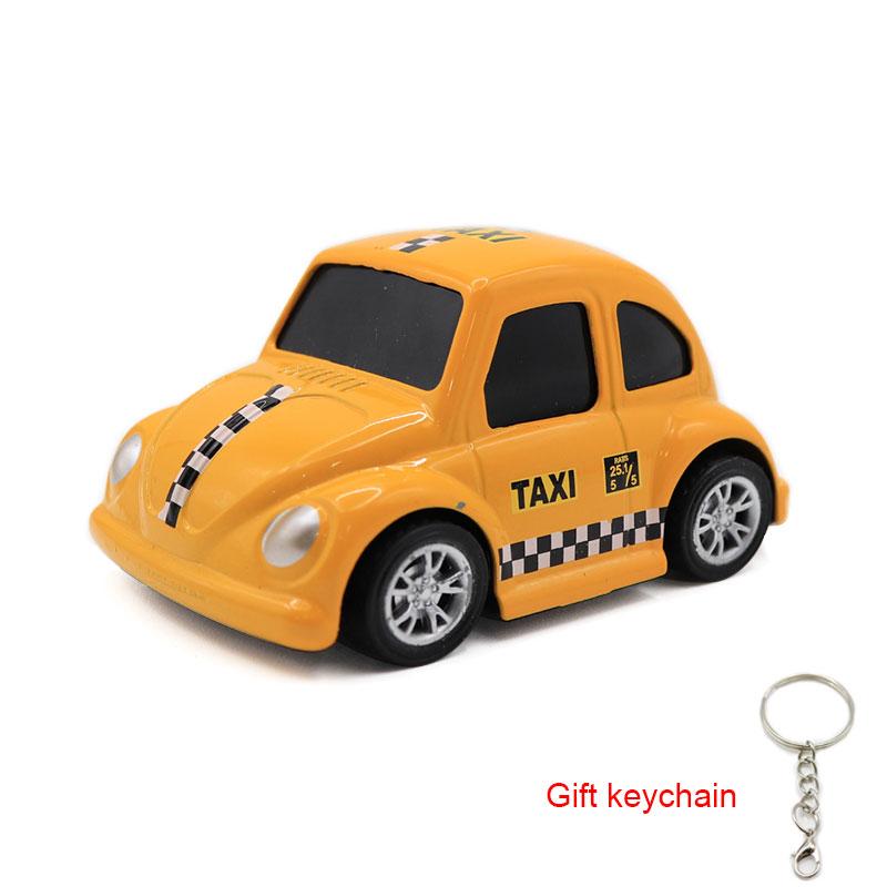 Cartoon Niedliches Taxi Legierungsauto Spielzeug Kreativer Schlüsselanhänger Schüler Rucksack Anhänger Paar Kleines Geschenk
