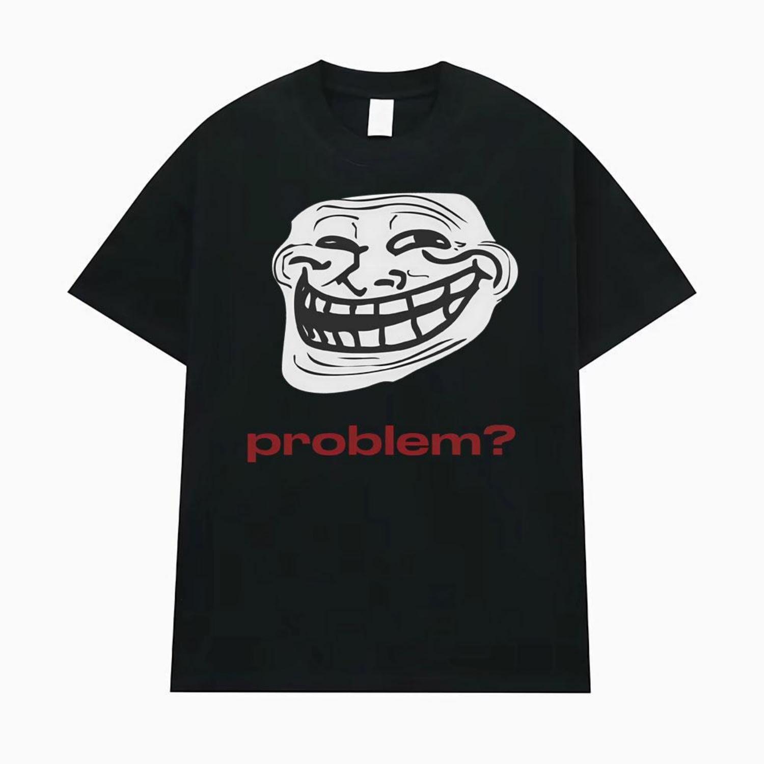 

Смішний мем Troll Face Проблема Графічна футболка Чоловіки Жінки Одяг Вінтаж Високоякісні футболки Оверсайз Вільна футболка Вуличний стиль XXXXXL чорний