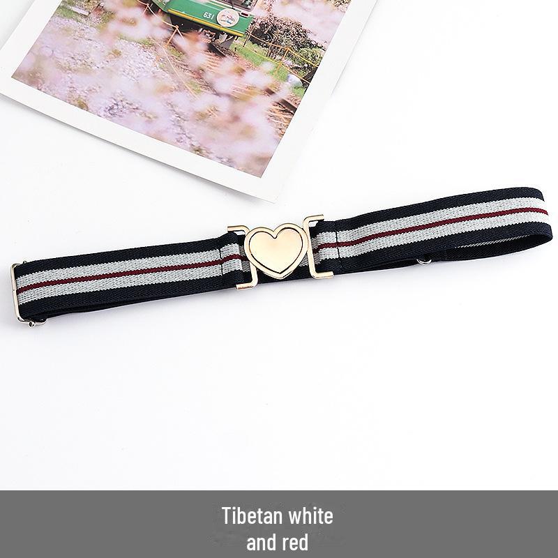 Unisex Adjustable Elastic Braided Canvas Belt with Alloy Buckle