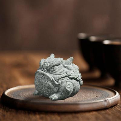 Tea Pet Stile realistico Tea Pets Verde Sabbia Colore Mini Tea Pet Figurina Centrotavola Fatto a Mano Tea
