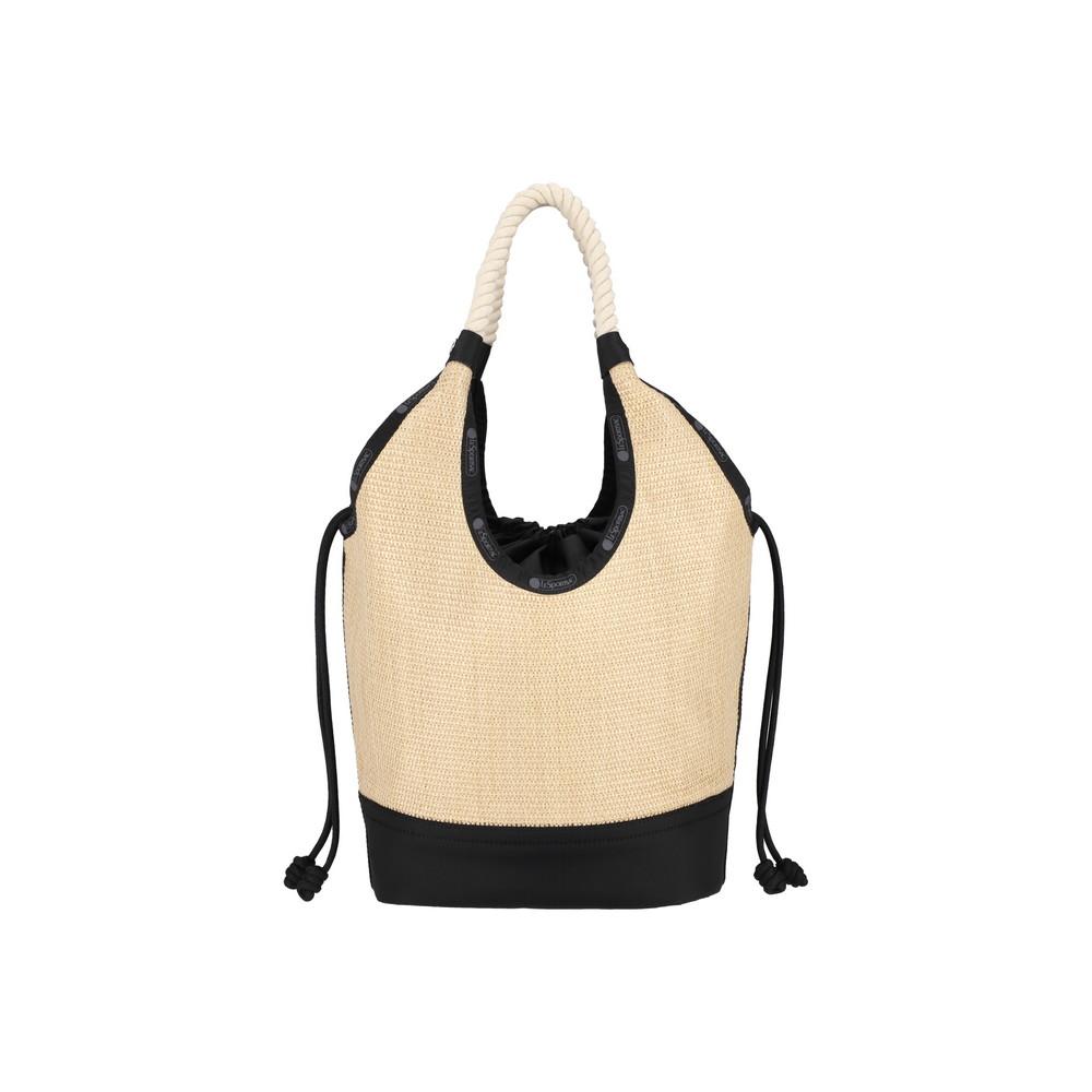 Lesportsac Black Raffia Large Diamond Tote Bag [1027.Lb21]