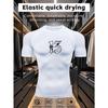 Men's White Number 13 Print Compression T-Shirt, Elastic Quick Drying Breathable Gym Workout & Sports Training Top