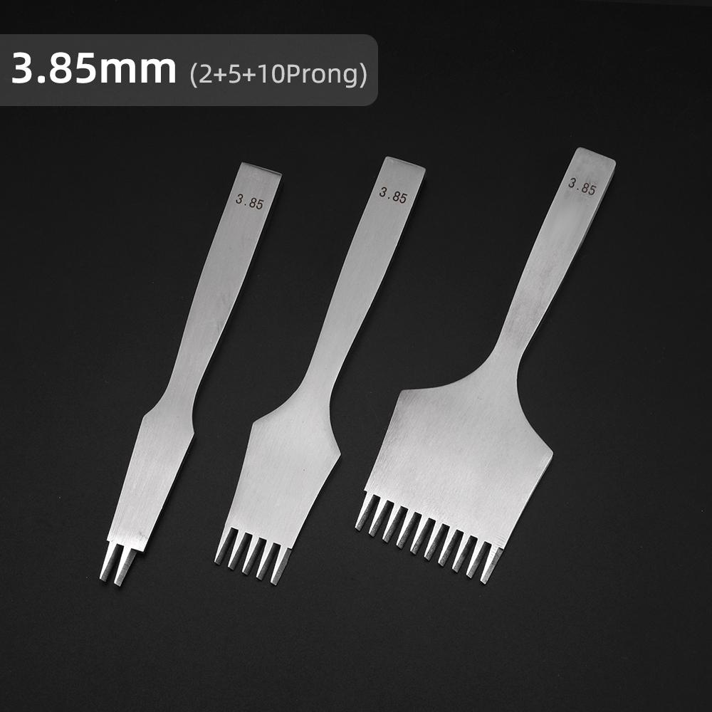 

3pc/set Durable Leather Punching Tool Set, Profession Stainless Steel Stitching Chisels, DIY Leather Puncher with 2/5/10 Holes