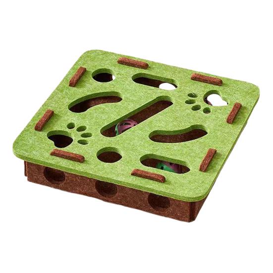 Cat Scratch Maze Toy Interactive Felt Maze Nail File Self-Play Maze Box with 3
