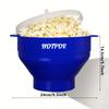 HOTPOR Mikrowellen-Popcorn-Maker, Silikon, 3L Großes Fassungsvermögen, PVC-frei und Spülmaschinenfest, Faltbare Popcornschüssel