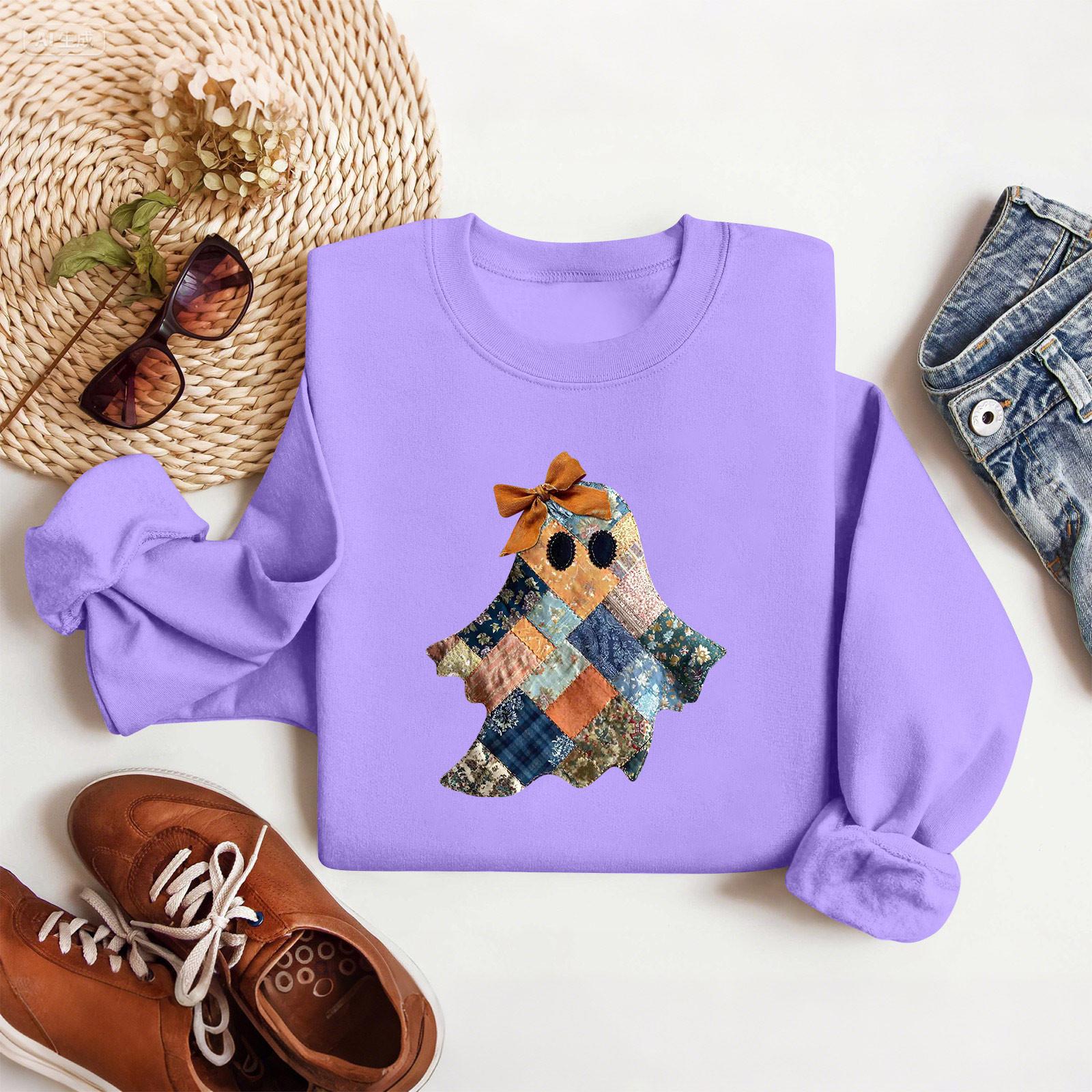 

Women Tops Women s Long Sleeve Sweatshirt Casual Crewneck Loose Fit Pollover Fleece Tops S фіолетовий