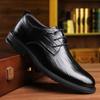 Låga läderskor herr, formella läderskor herr snörskor herr modebruna spetsiga läderskor 2025