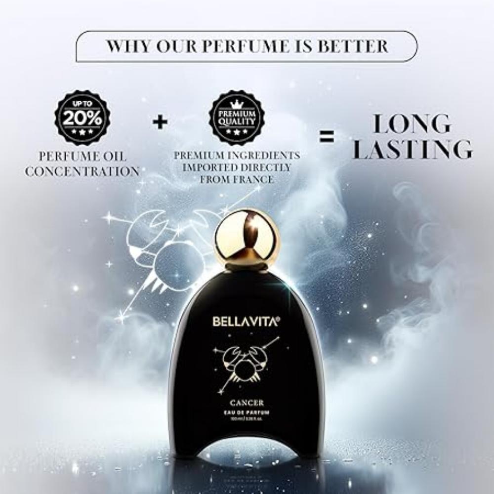 BELLAVITA Zodiac Collection Cancer |  Perfume for Man and Woman | EDP 100ml | Apple, Passionfruit and Patchouli | Fruity, Floral, Woody Premium