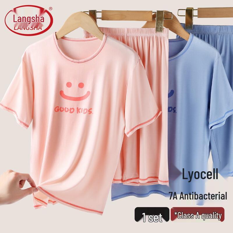 LANGSHA Унисекс Детский тонкий комплект пижамы с коротким рукавом 150
